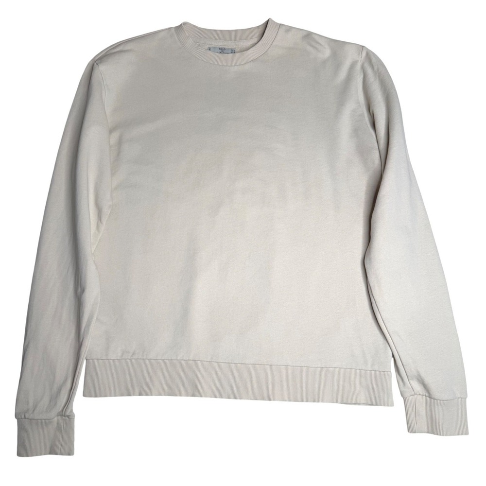 MNG Man Casual Crewneck Sweatshirt Casual Pullover Beigen Tan Knit Mens Large